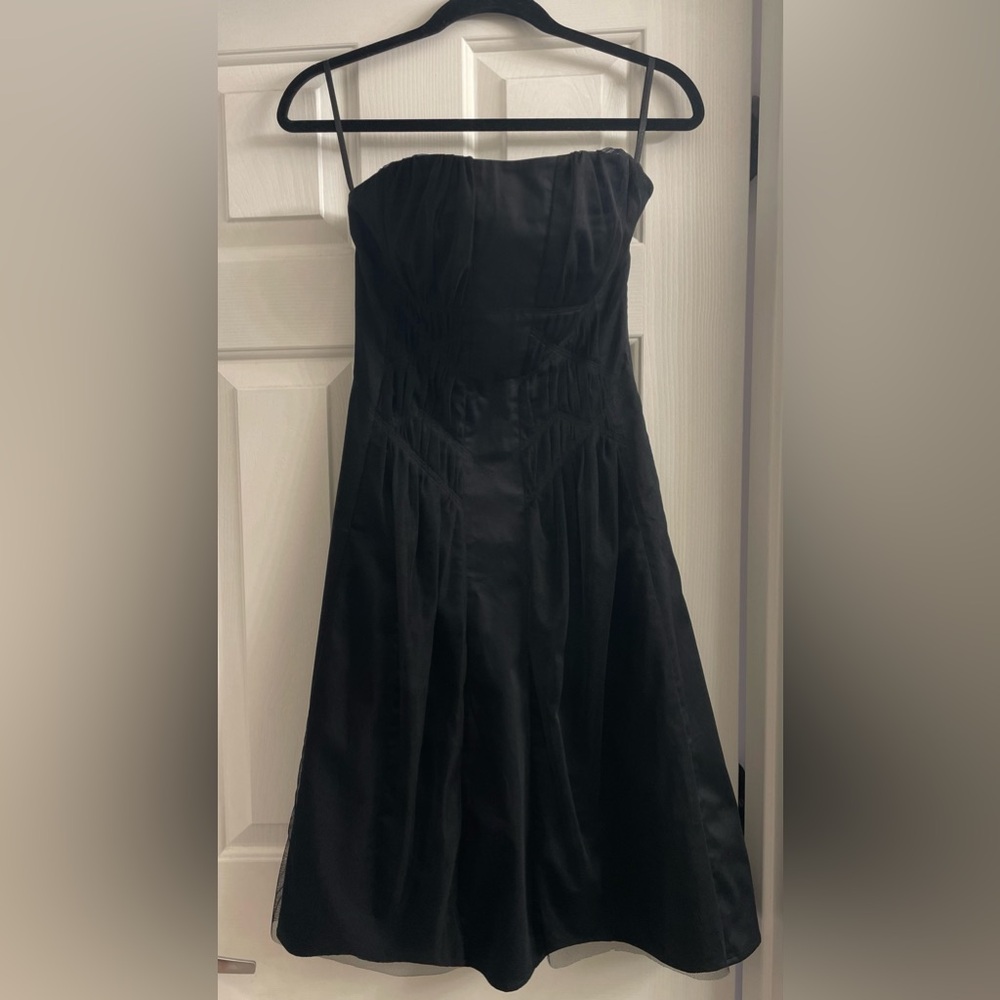 Black Strapless Cocktail Dress